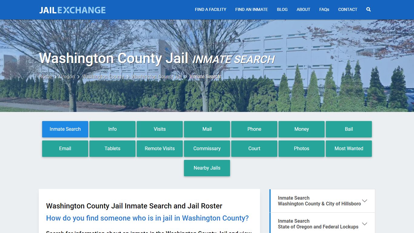 Washington County Jail Inmate Search - Jail Exchange