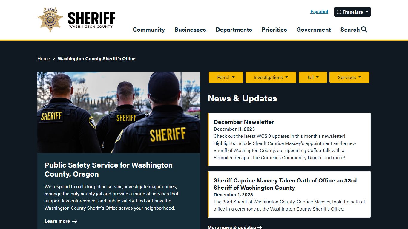 Sheriff's Office | Washington County, OR